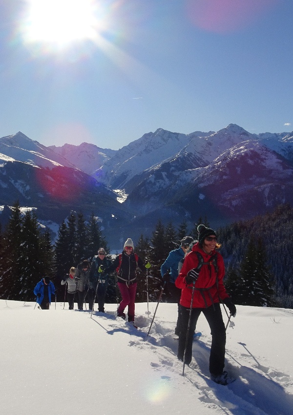 Guided winter hike with snowshoes