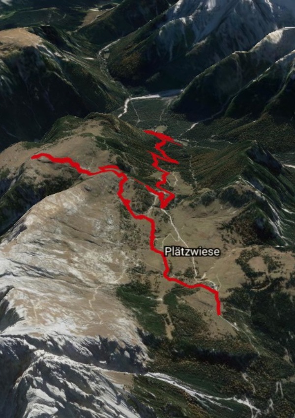 Map & path towards the Three Peaks