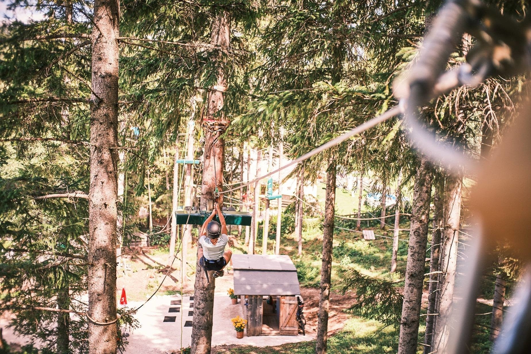Forest ropes course at Erlaufsee