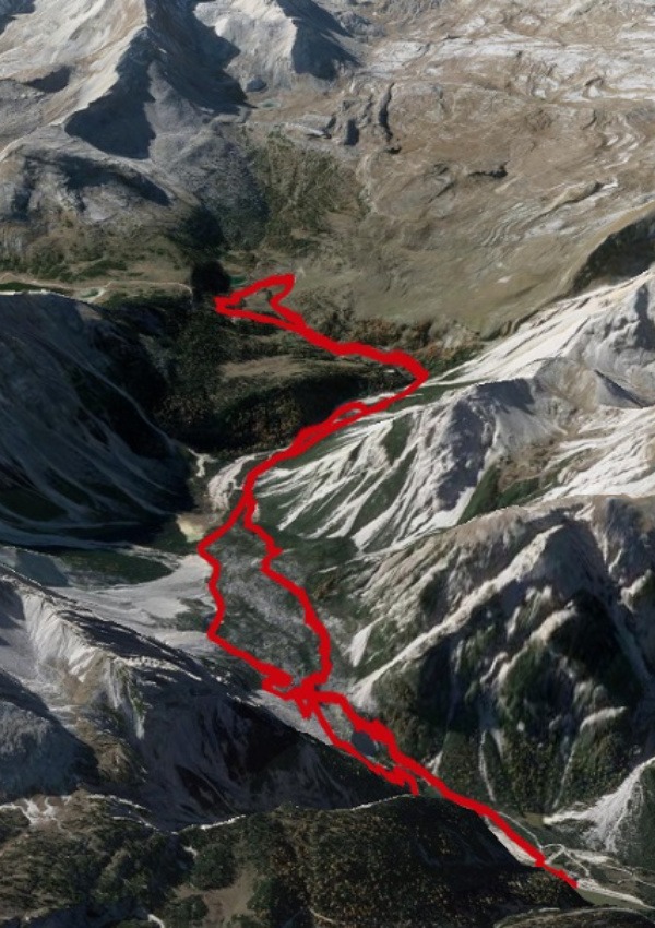 Map & route Fanes high plateau