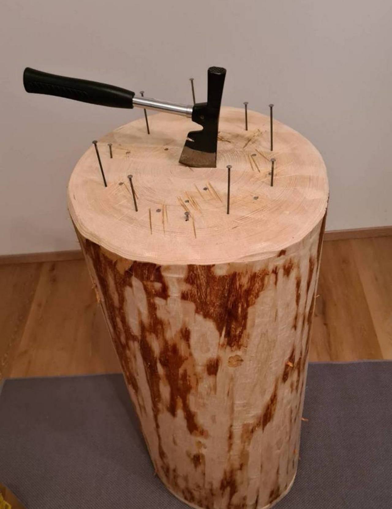 Nail stick in the piazza