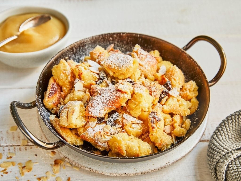 Kaiserschmarrn on the sun terrace or piazza