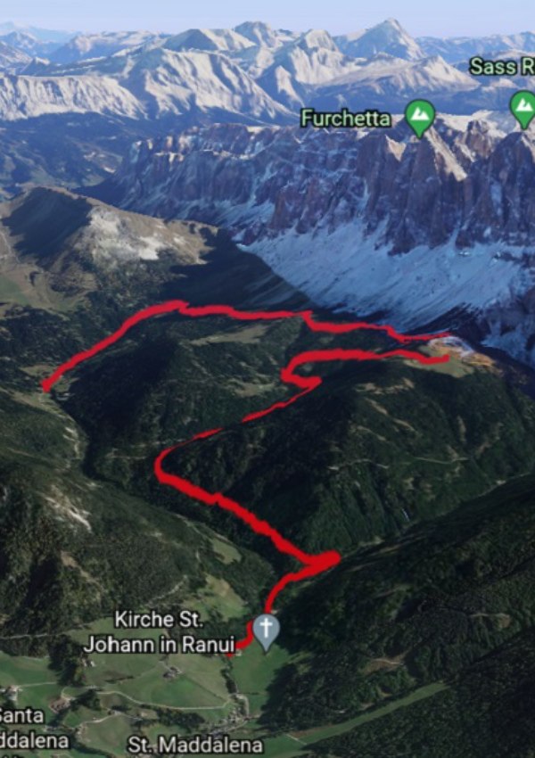 Karte & Weg bei den Geislerspitzen