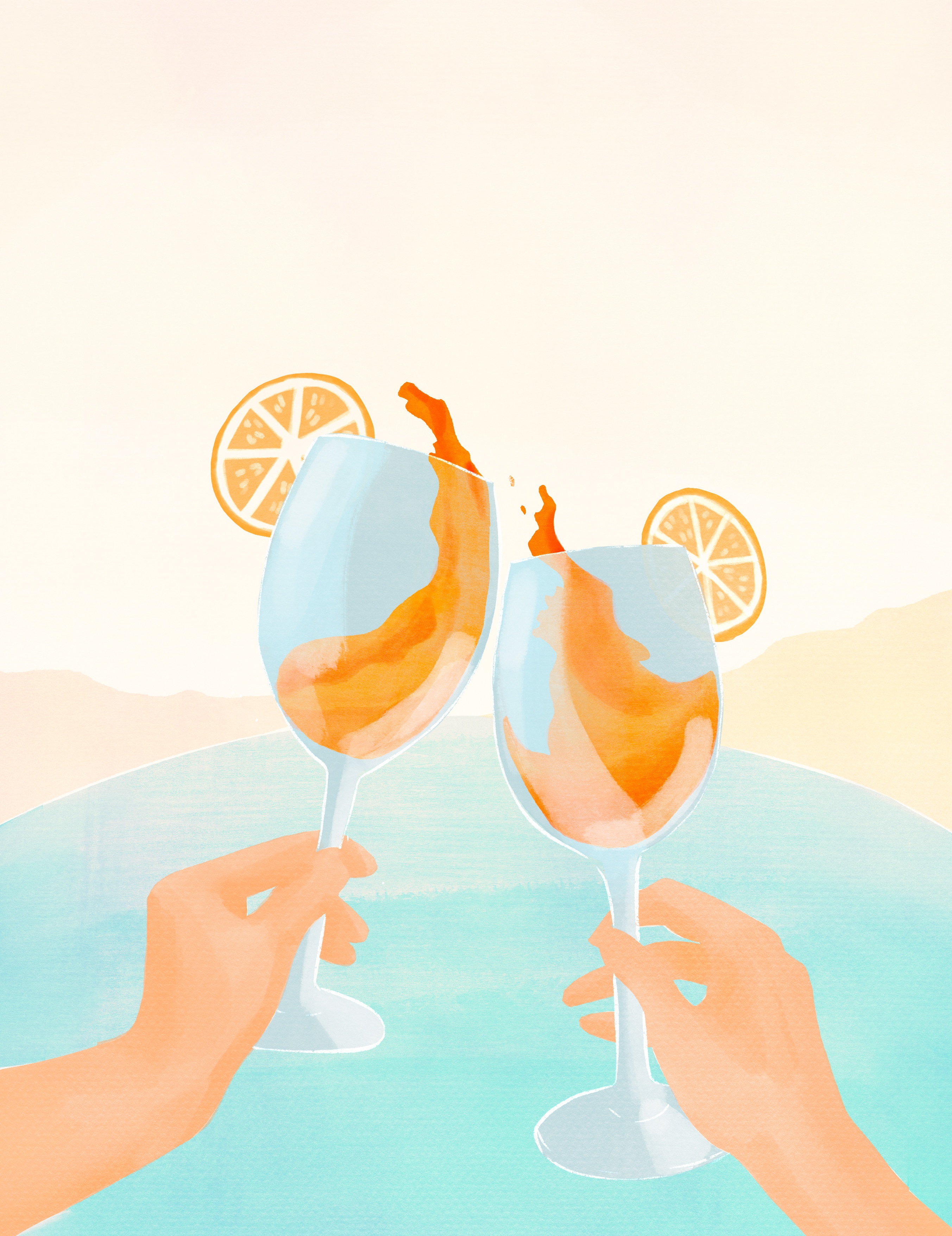 Aperitif auf einem Segelboot bei Sonnenuntergang