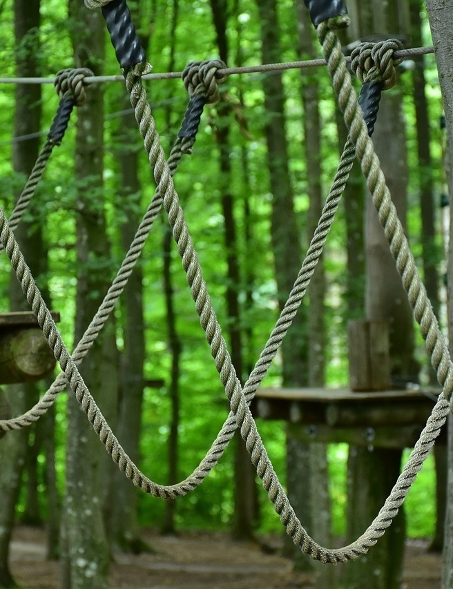 Games at heights in the high ropes course image