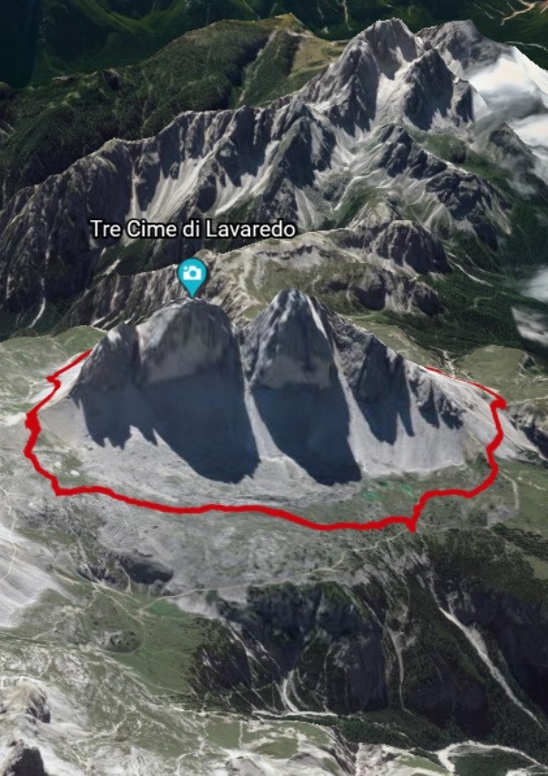 Map & trail around the Three Peaks