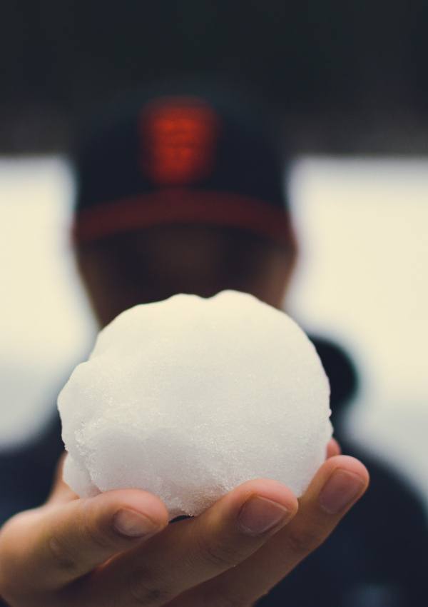 Snowball fight in summer image