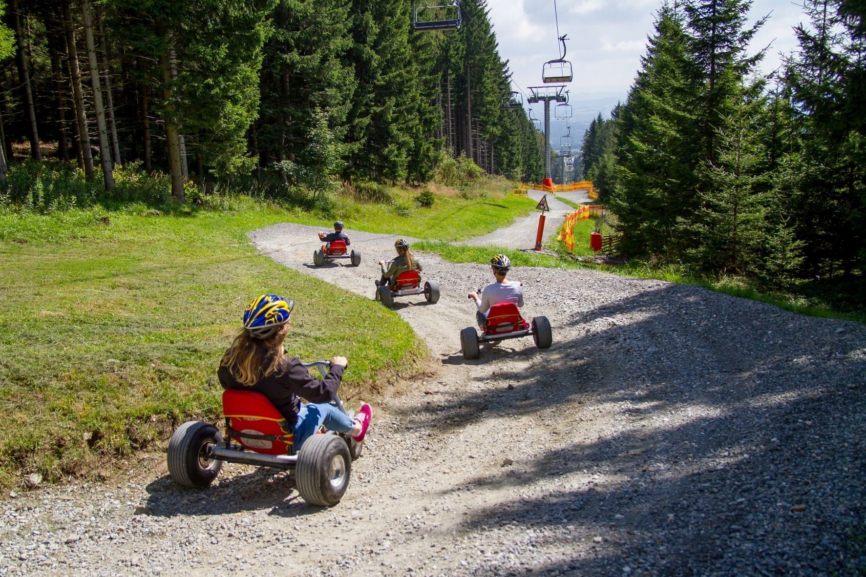Scooter and mountain cart riding at the adventure pasture