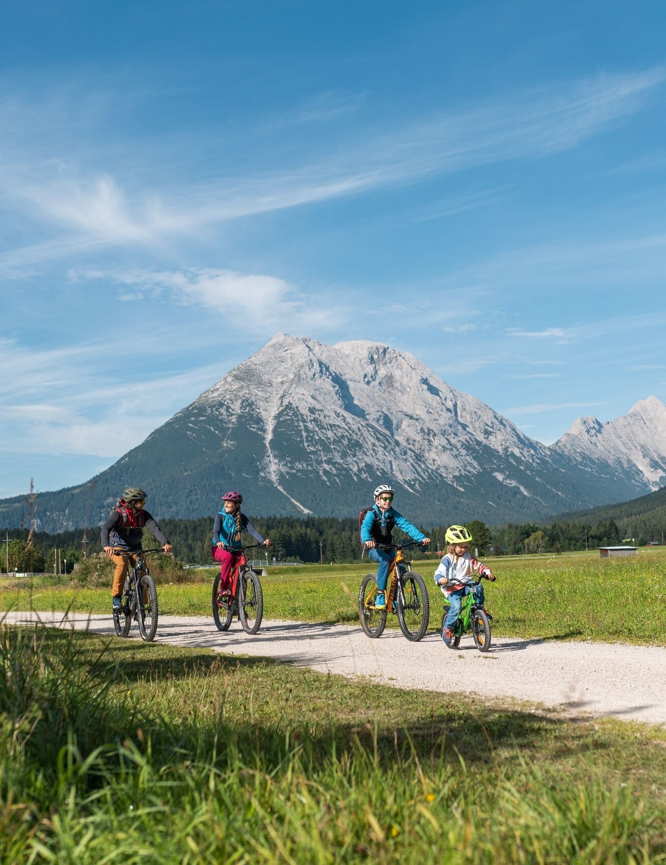 Bike tour family adventure cycle path