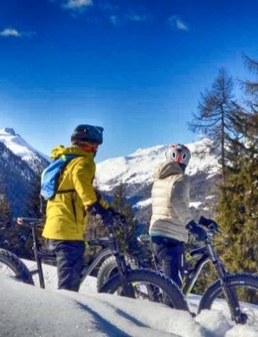 Fat Bike on snow near Bormio