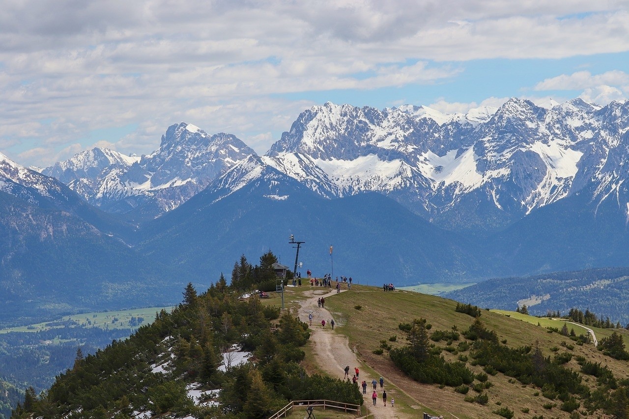 Wank Gipfel mit Zugspitz'Aussicht